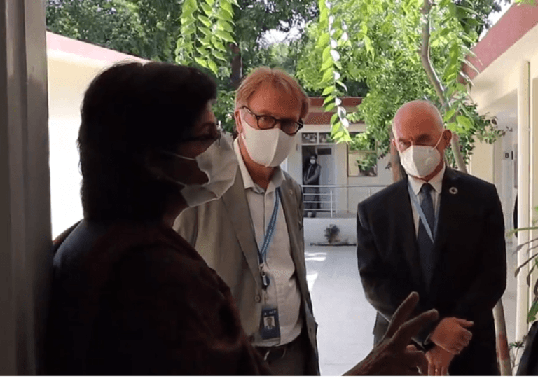 Nishtar takes international development partners on Ehsaas tour